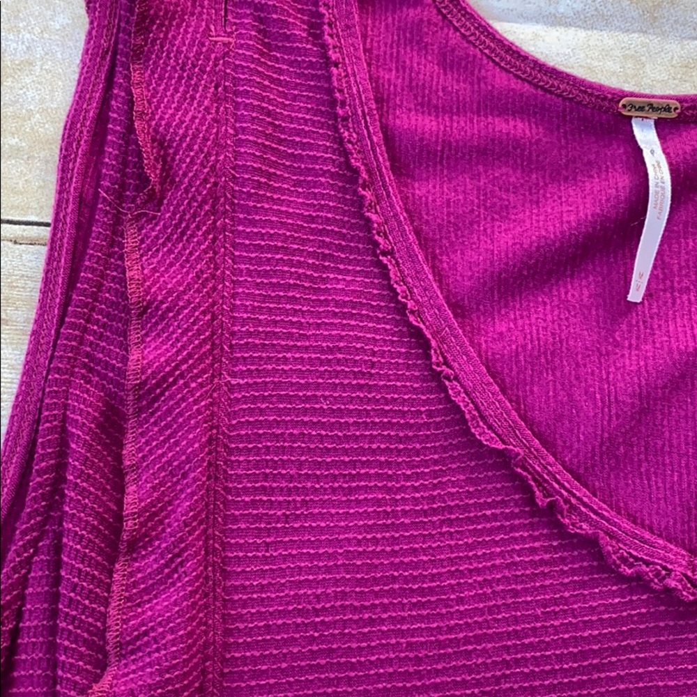 Free People Bondi Magenta Thermal Tank Size Med - Picture 5 of 9